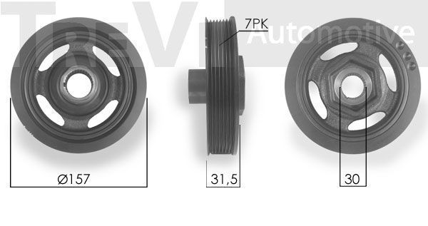 TREVI AUTOMOTIVE Piedziņas skriemelis, Kloķvārpsta PC1136